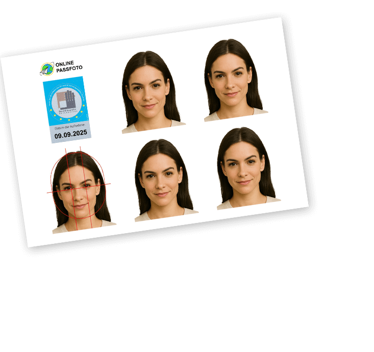 Linker Teil eines Passbilderbogens